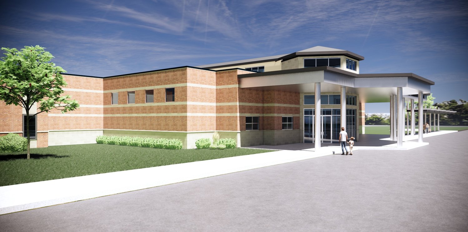 A mock up of the proposed new primary campus that would be built with bonds going before Mineola ISD voters on May 7.